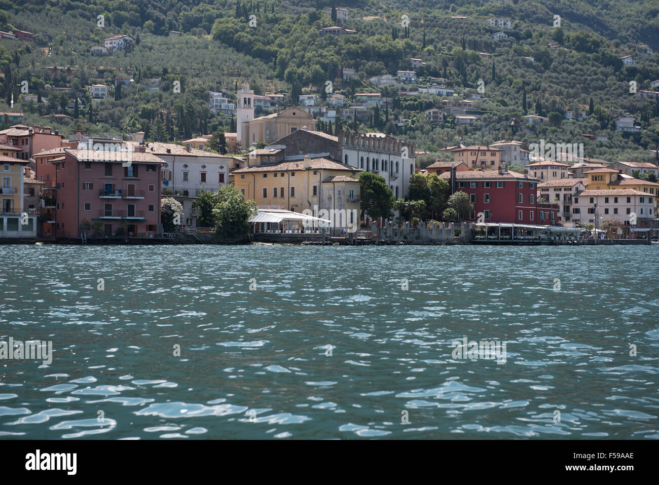 Centro storico di Malcesine sul lago di garda, Italia Foto Stock