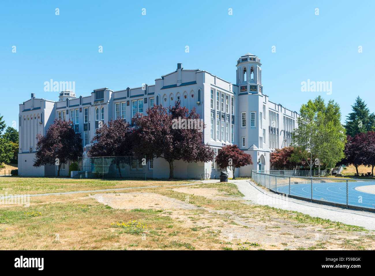 Il punto grigio scuola secondaria (1929), situato nel Kerrisdale e Shaughnessy aree di Vancouver, BC, Canada Foto Stock