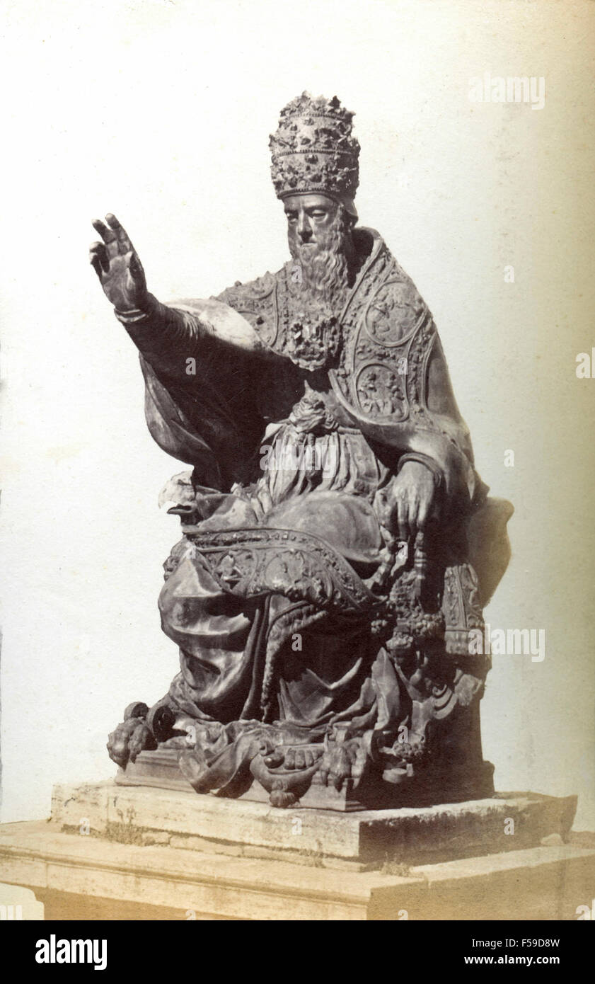 Statua di Giulio II, Perugia, Italia Foto Stock