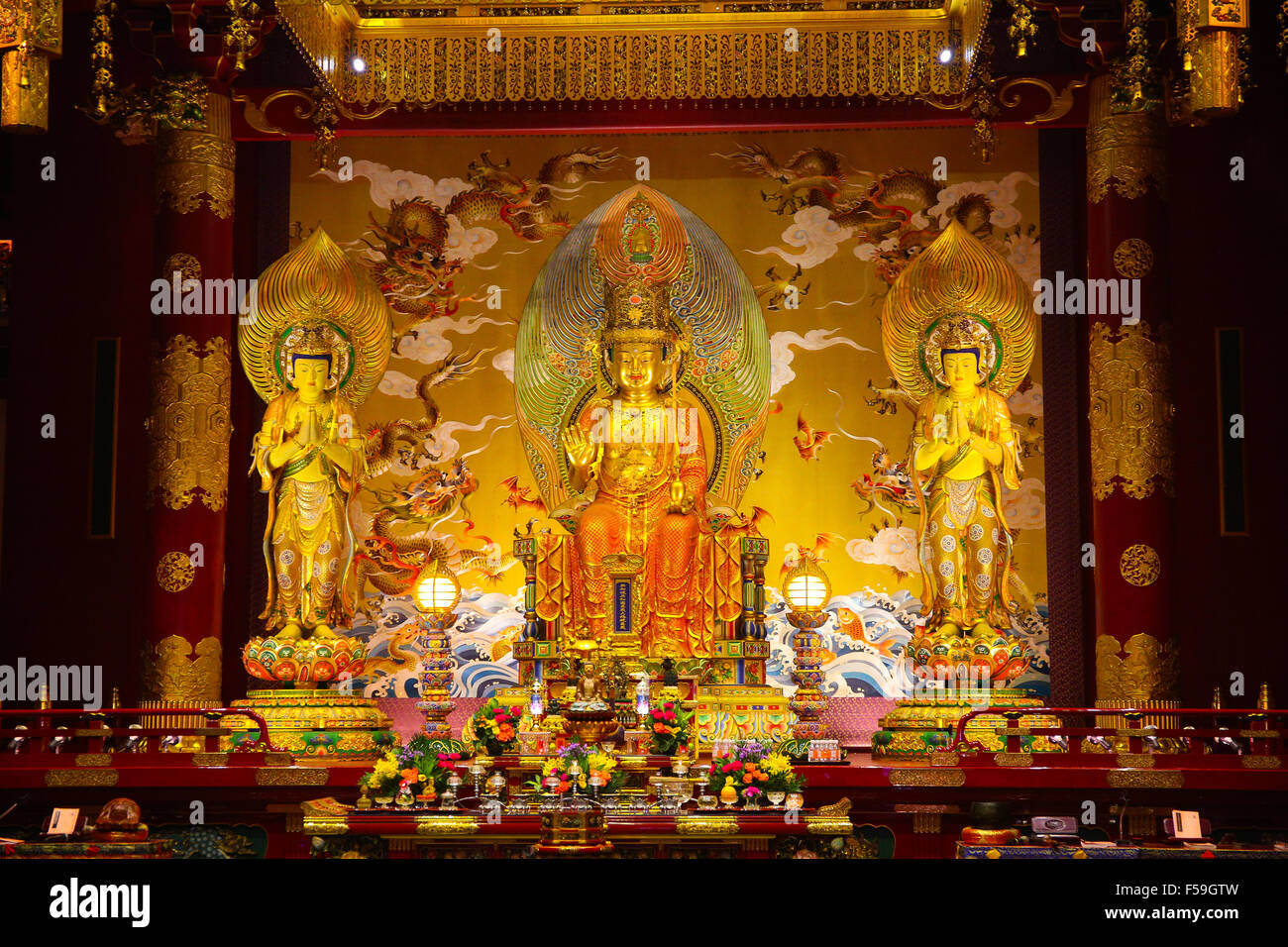 Dente del Buddha reliquia Tempio Singapore Foto Stock