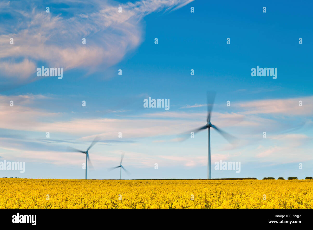 Wind Powered generatori elettrici in movimento Foto Stock