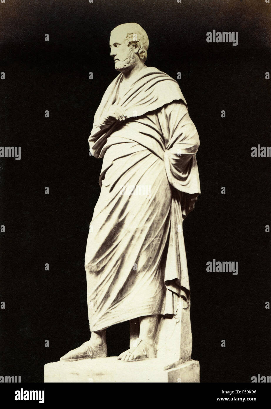 Statua di Aristotele, Musei Napoli, Italia Foto Stock