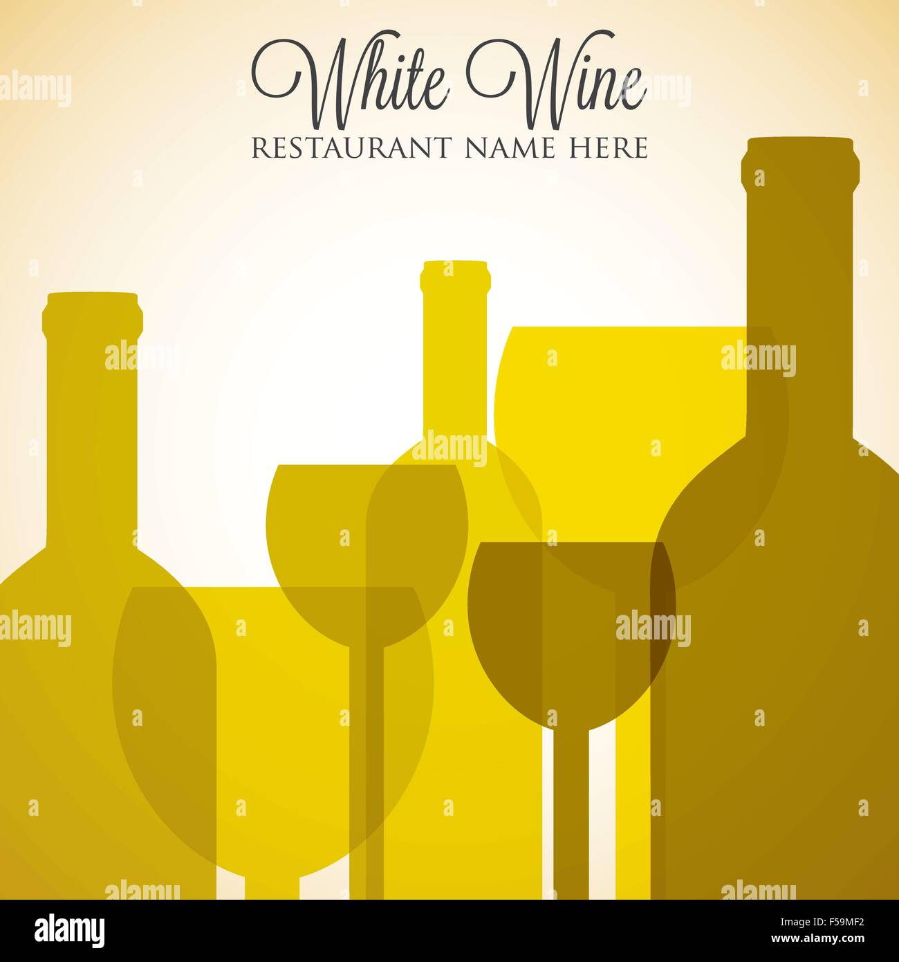 Vino bianco menu Elenco di copertura in formato vettoriale. Illustrazione Vettoriale