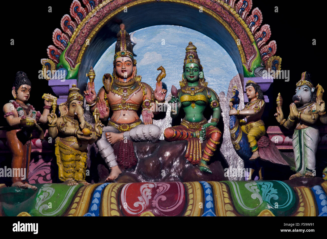 Signore Shiva tempio in Chennai Madras, Tamil Nadu, India, Asia Foto Stock