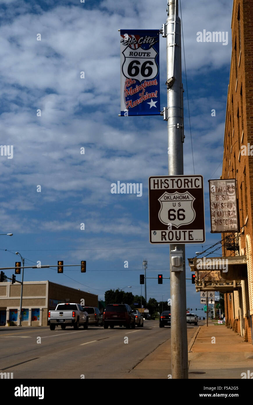 Street view Elk City Oklahoma USA Foto Stock