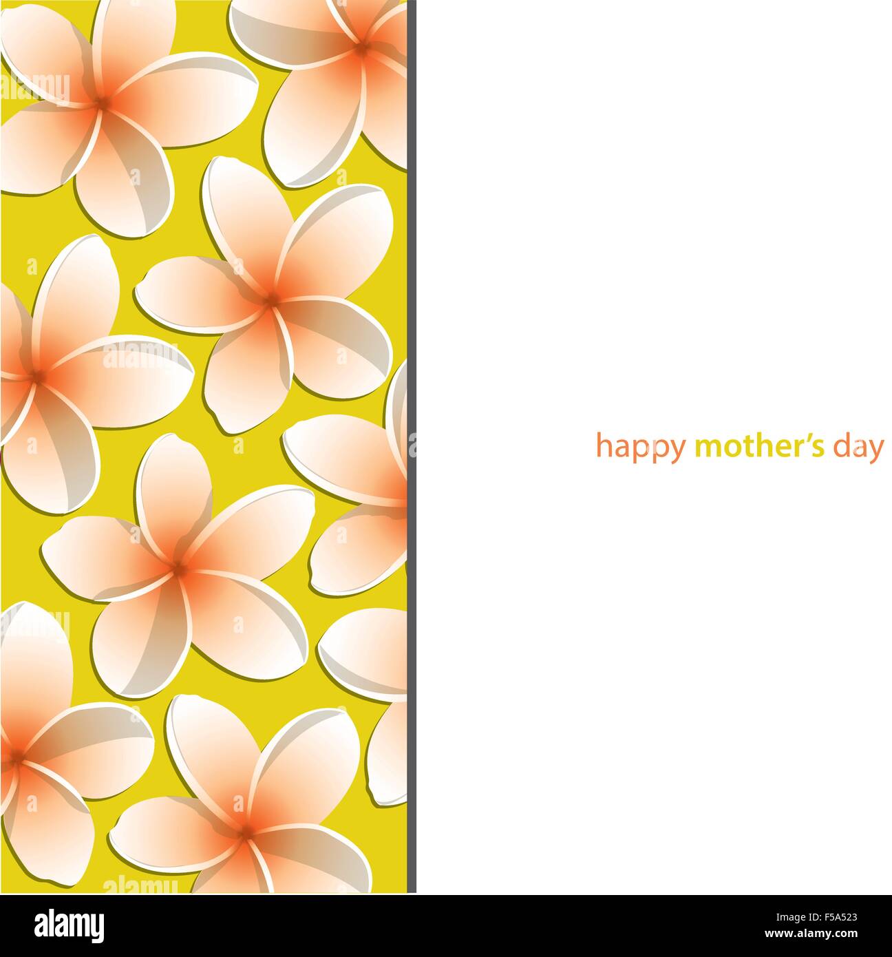 Il Frangipani Giornata della Madre card in formato vettoriale. Illustrazione Vettoriale