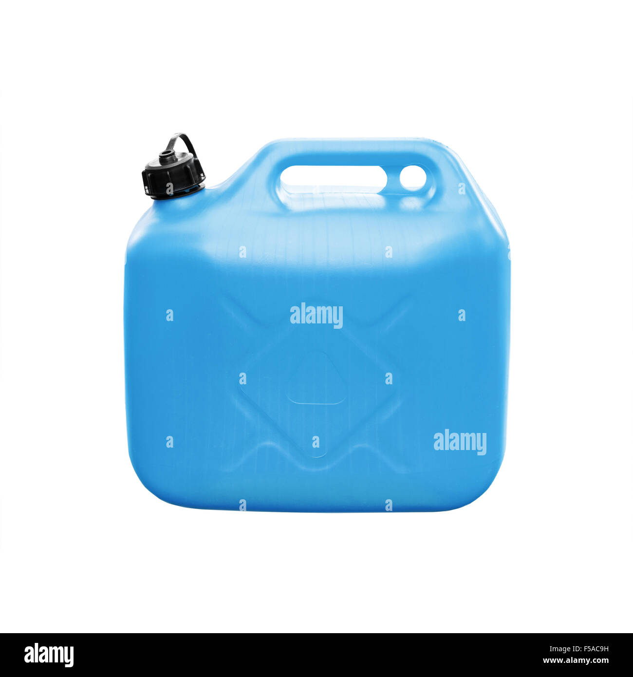 Piccolo Blu Bidone in plastica isolato su sfondo bianco Foto Stock