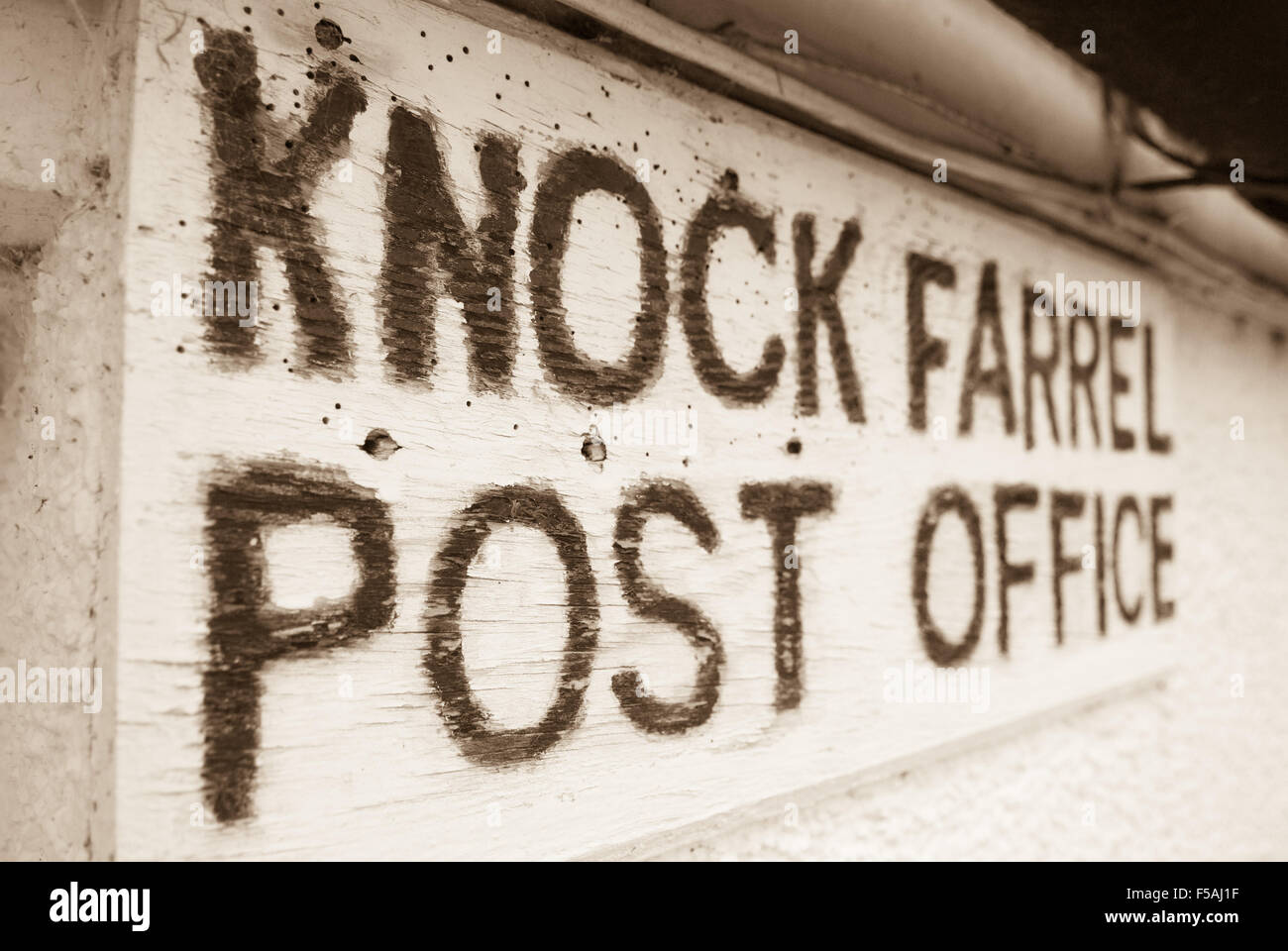 Kock Farrell Post office sign in Scozia rurale Foto Stock