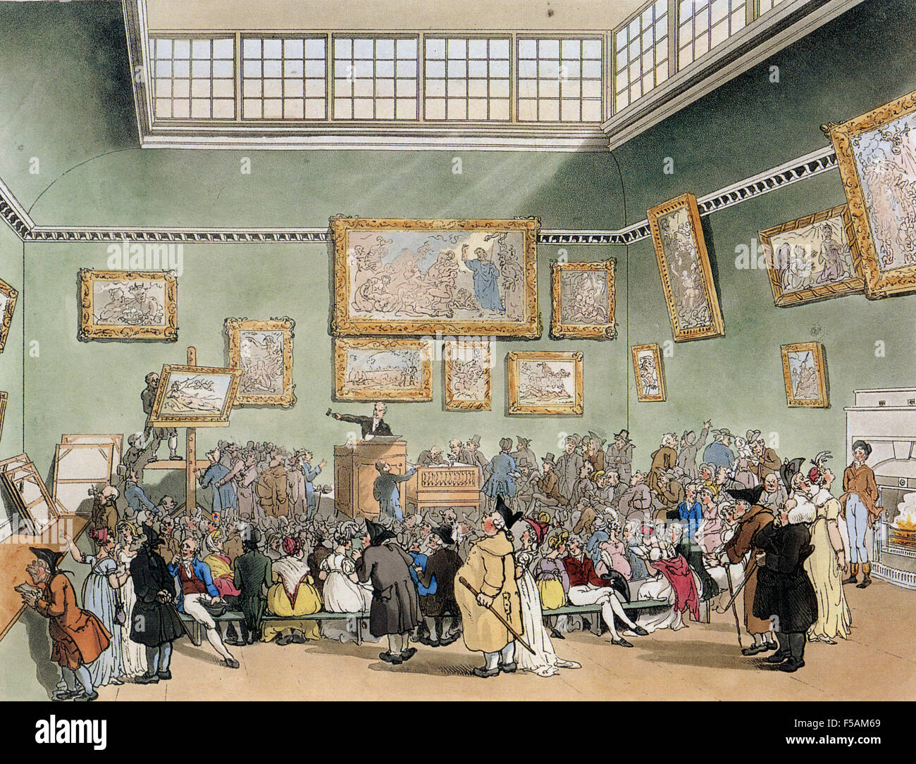 D'Aste Christie's Camere incisione da 'Il microcosmo di Londra' pubblicato da Rudolph Ackermann nel 1808. Foto Stock