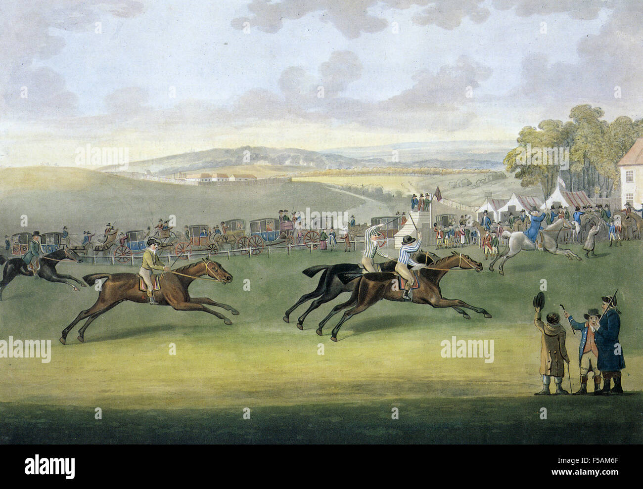 EPSOM DERBY 24 maggio 1792. Ha vinto dalla 4/6 preferito John Bull cavalcato da Frank fibbia battendo 100/1 Speculatore con Bustard terzo. Foto Stock
