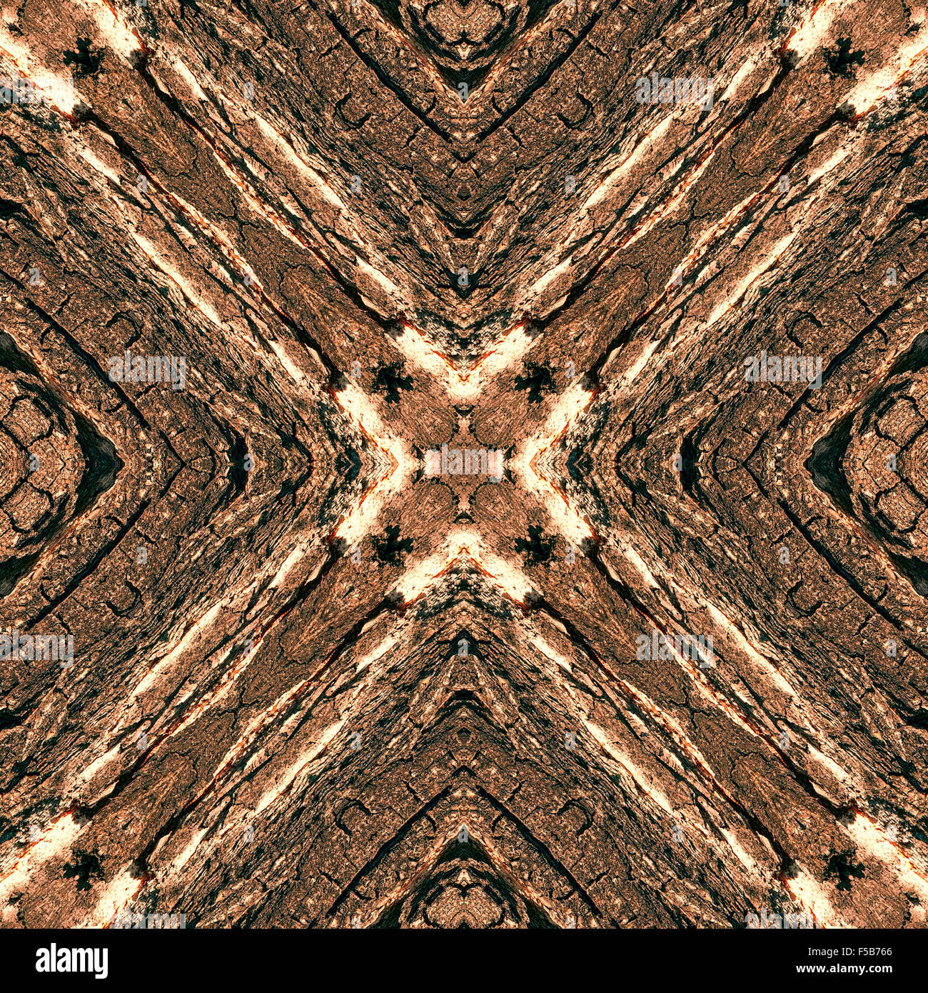 Corteccia di albero seamless sfondo astratto in calde tonalità marrone. Motivo naturale. Foto Stock