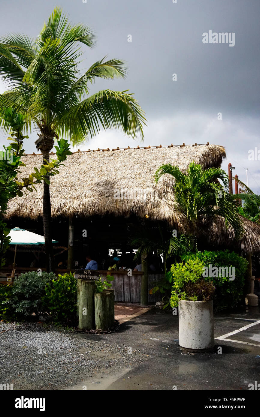 Al di fuori di ingresso al HogFish Bar & Grill Key West, Florida, Stati Uniti d'America Foto Stock