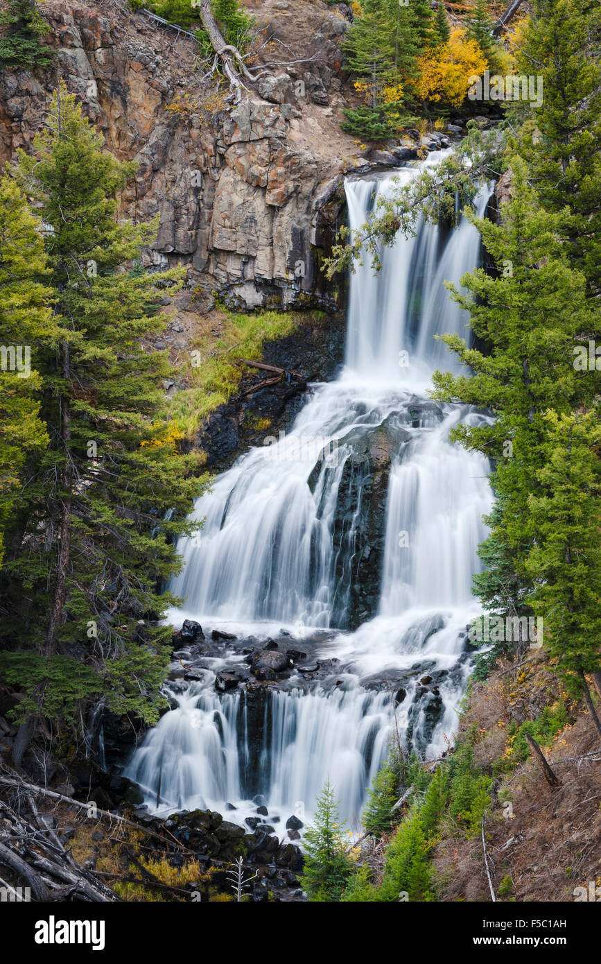 Undine Falls, il Parco Nazionale di Yellowstone, Wyoming. Foto Stock