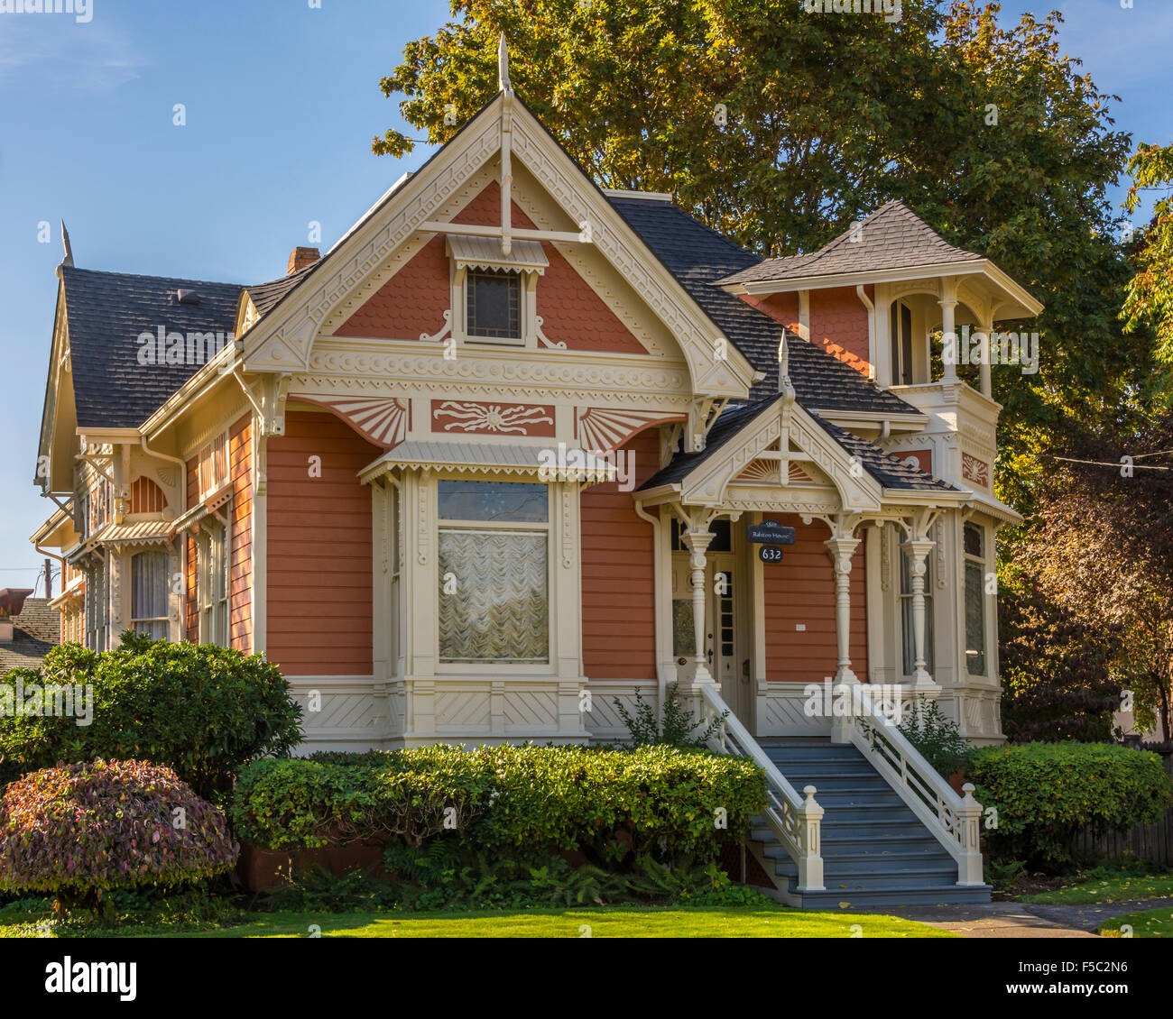 Il Ralston casa in Hackleman Quartiere Storico di Albany, Oregon. Foto Stock