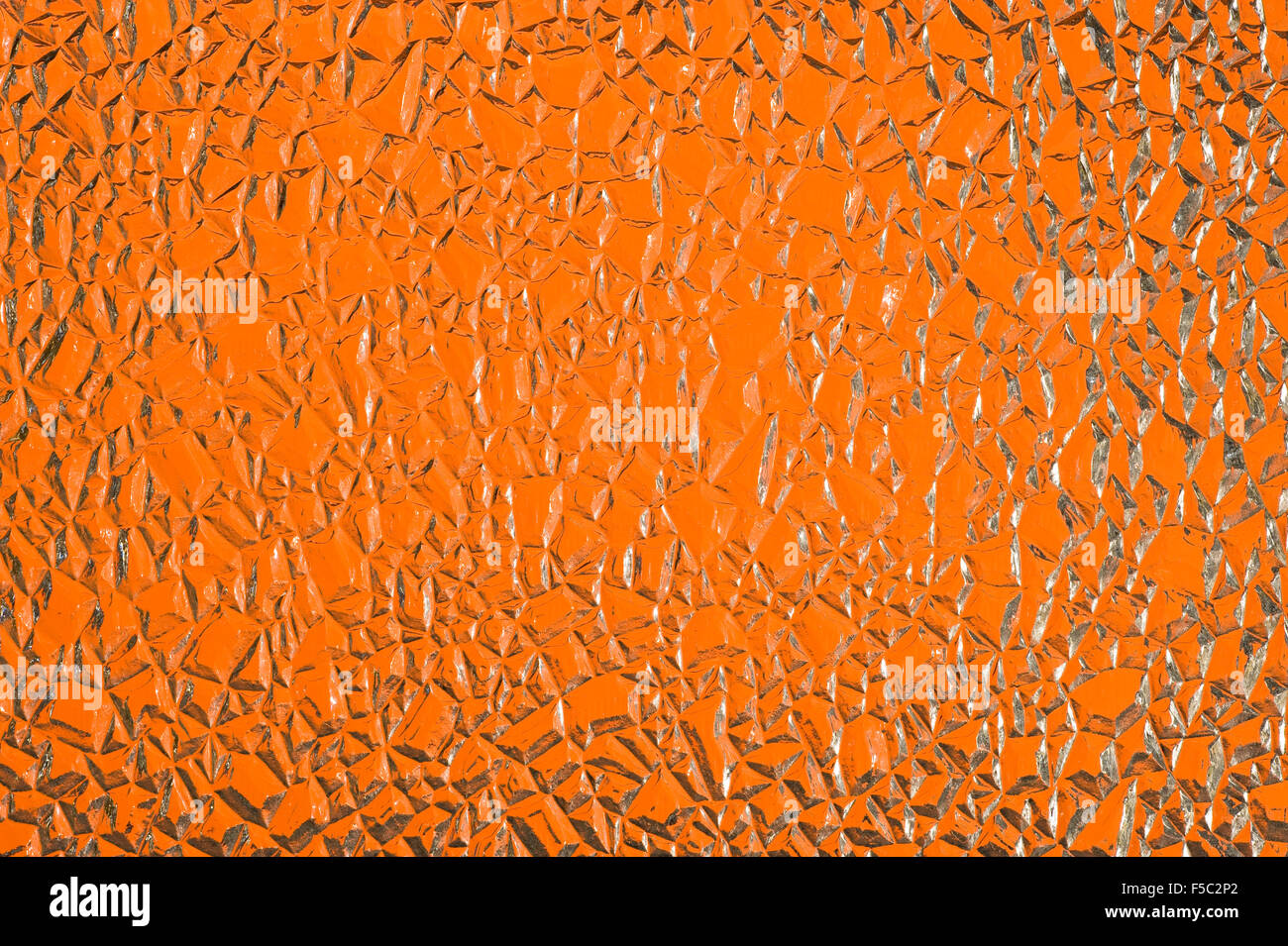 Arancione orizzontale incrinato sfondo di vetro Foto Stock