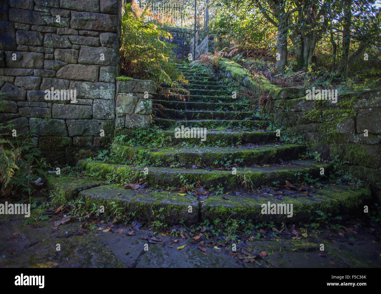 Parte di Rivington giardini vicino a Chorley, Horwich, Bolton, Adlington, Darwen e Blackburn. Essi sono ad ovest della Collina d'inverno. Foto Stock