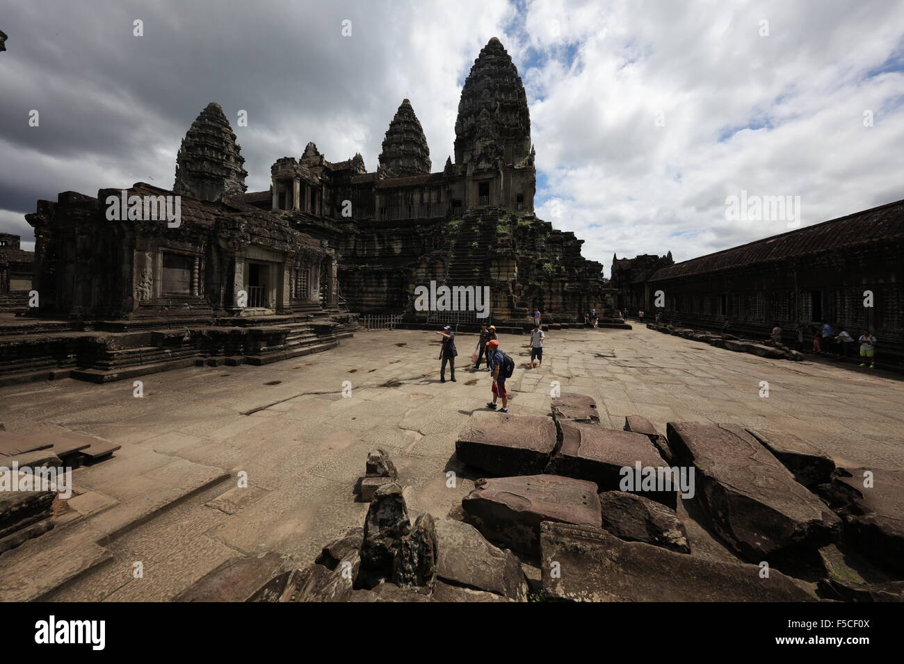 Extreme un ampio angolo di visione di Angkor Wat Foto Stock