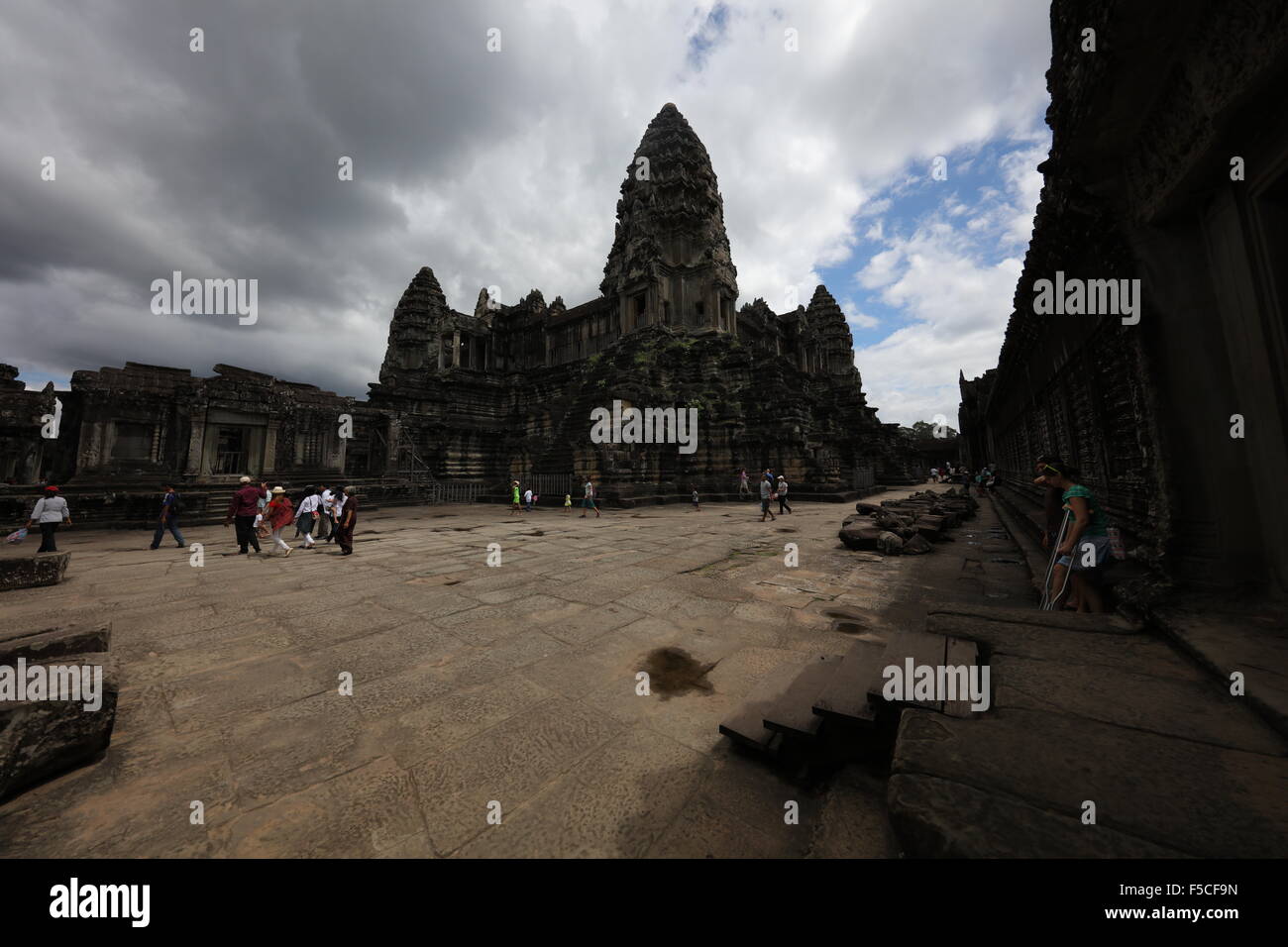 Extreme un ampio angolo di visione di Angkor Wat Foto Stock