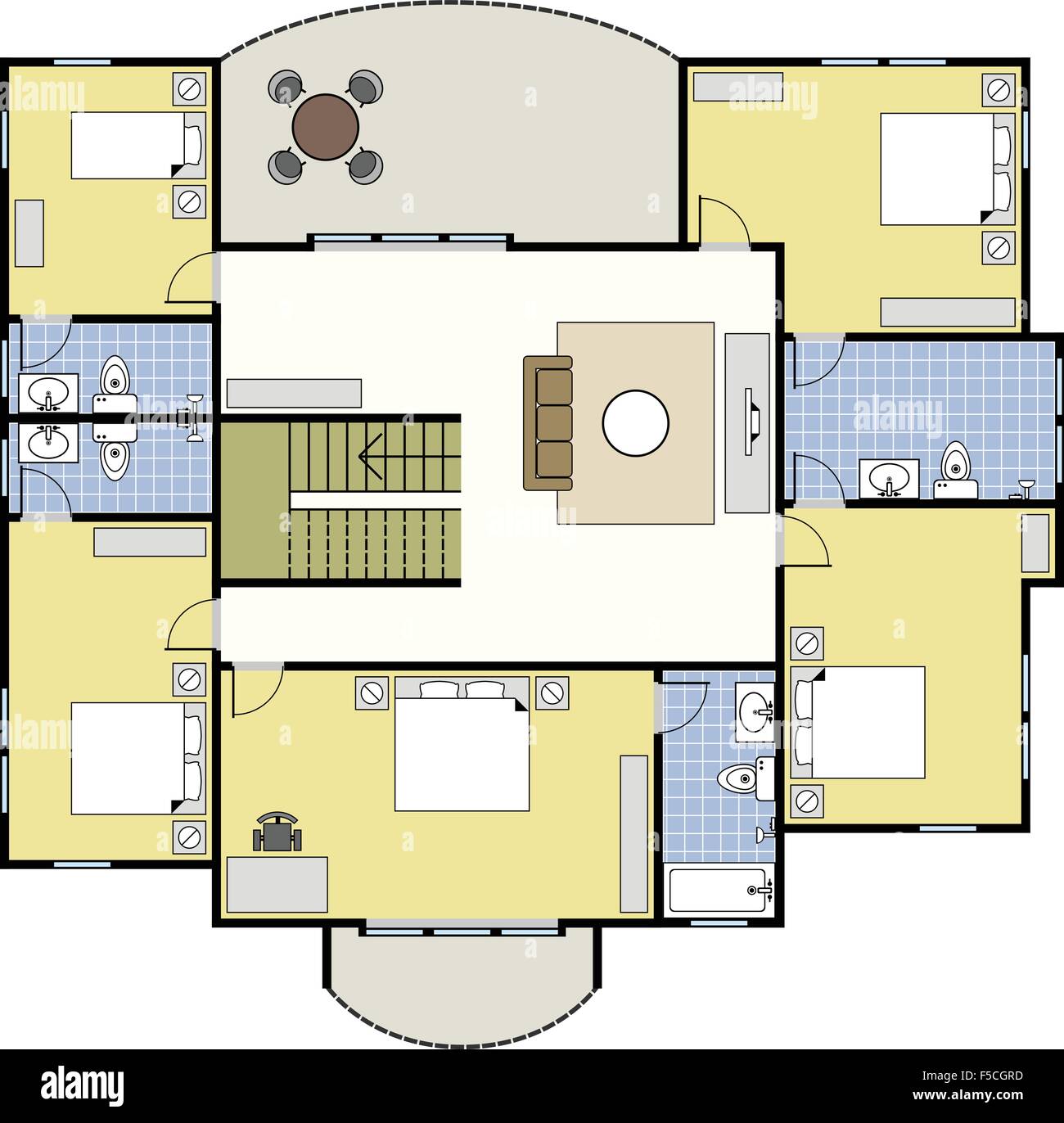 Piano piano piano di architettura House Illustrazione Vettoriale