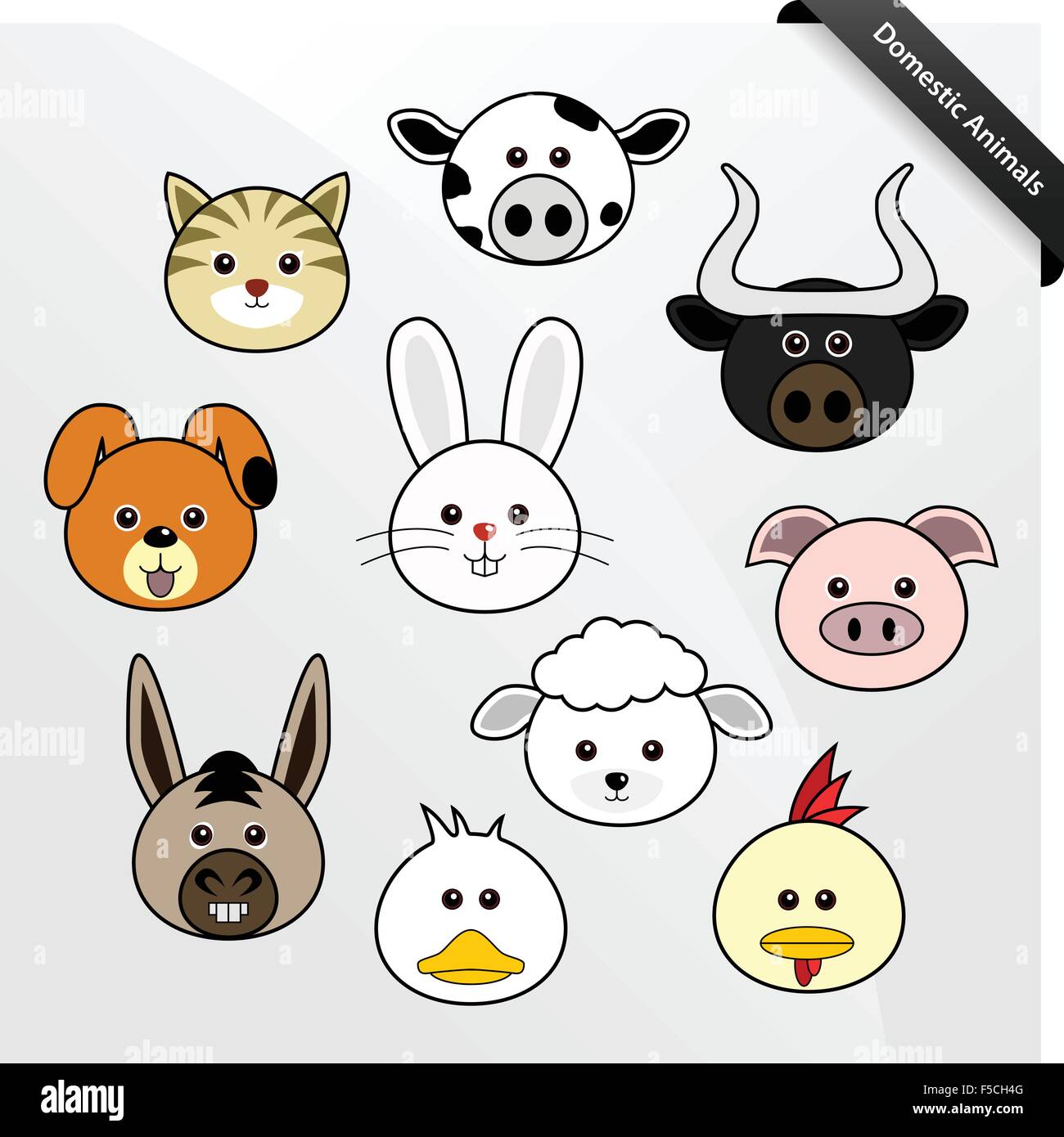 Animale domestico Cartoon carino Illustrazione Vettoriale