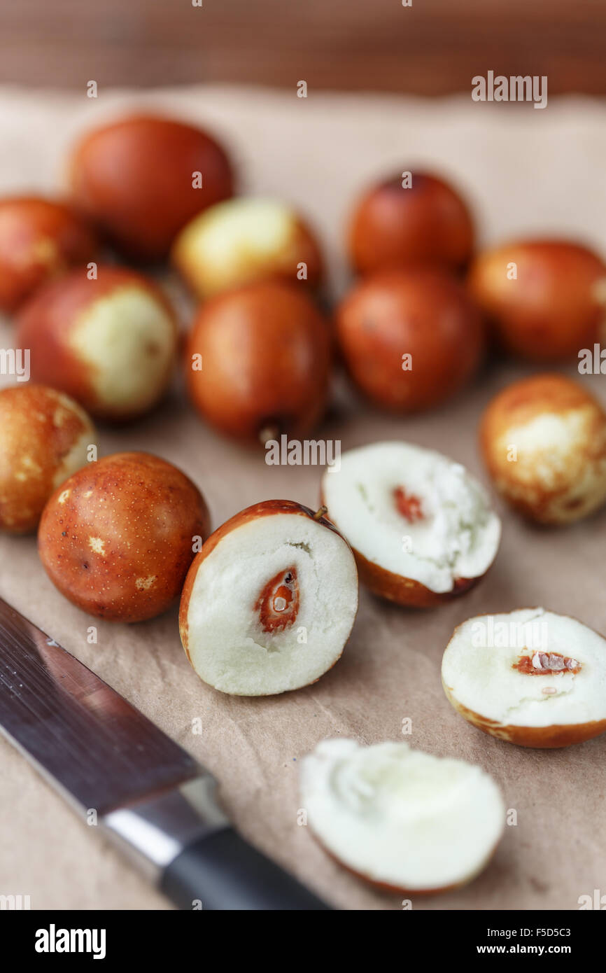 Jujube, Ziziphus jujuba Foto Stock