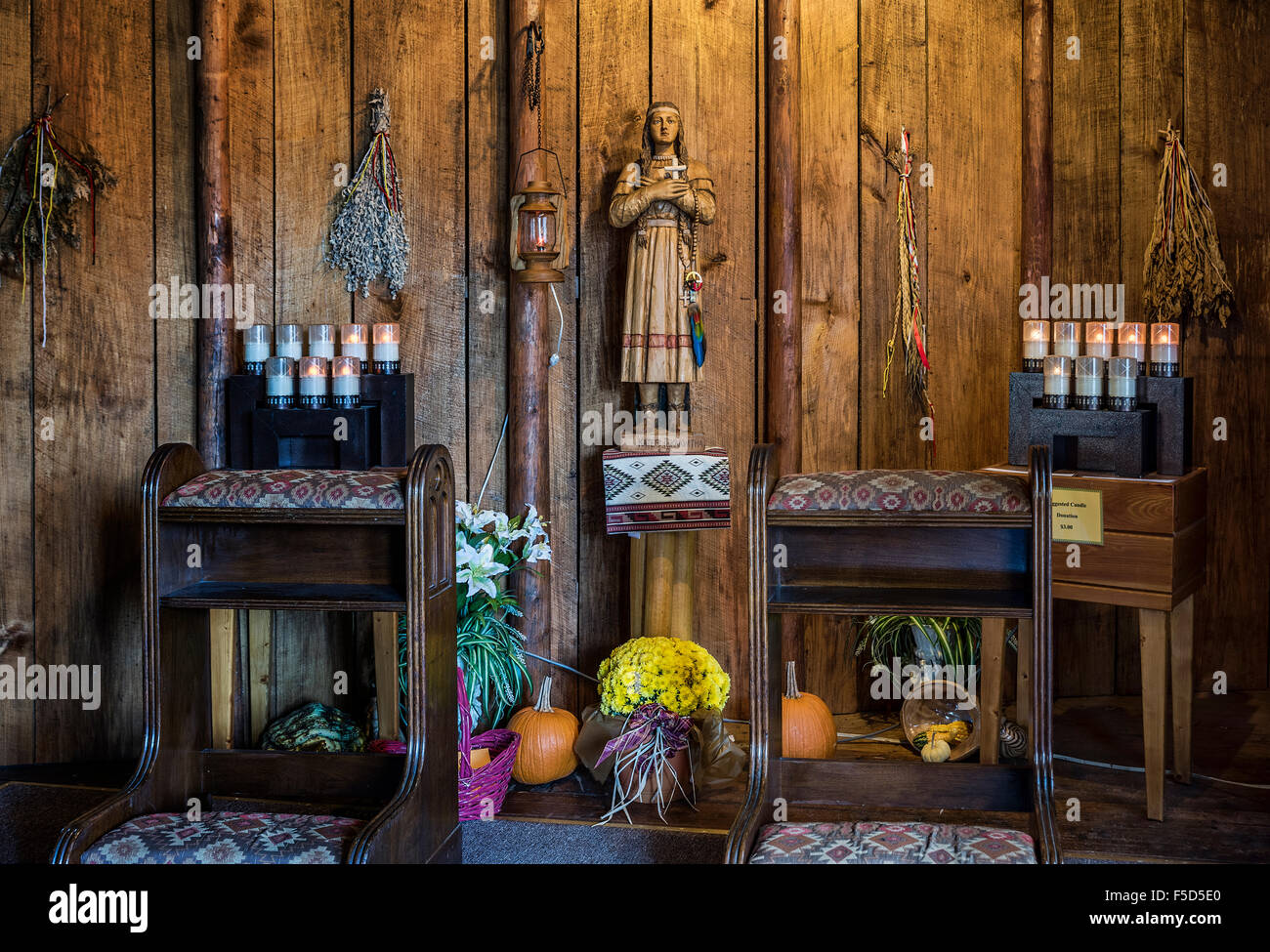 Il Santuario Nazionale di San Kateri Tekakwitha in Fonda, New York, Stati Uniti d'America. Kateri è stato il primo americano nativo SAN. Foto Stock