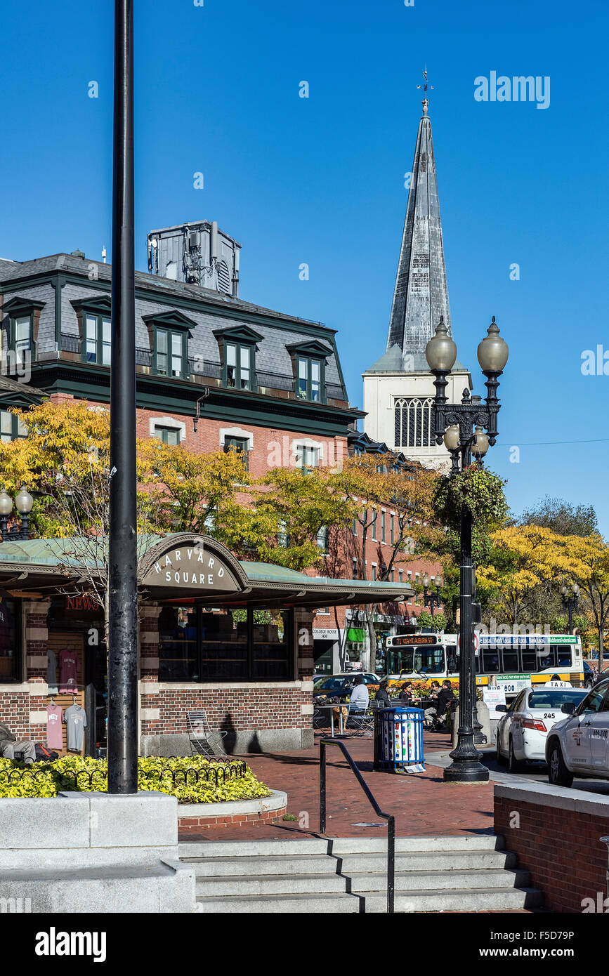 Harvard Square, Cambridge, Massachusetts, STATI UNITI D'AMERICA Foto Stock