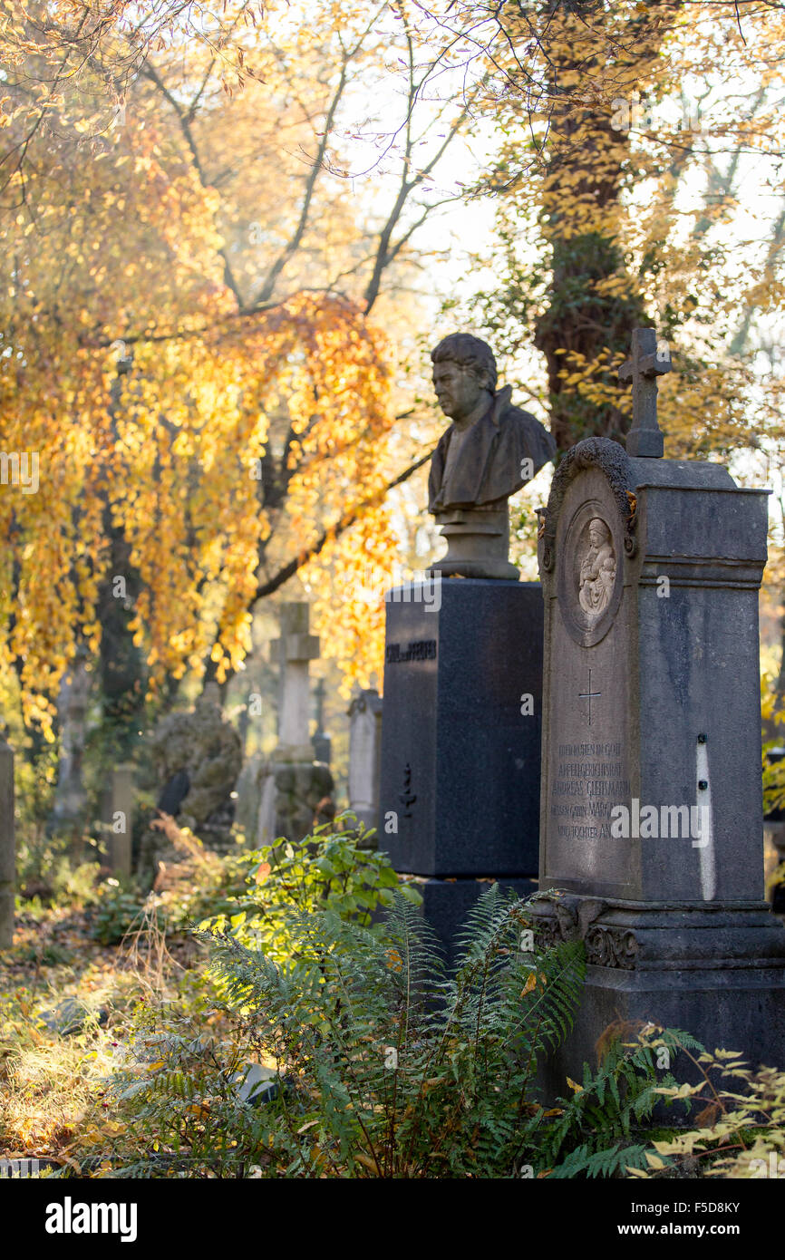 Graves al Alter Südfriedhof München Foto Stock