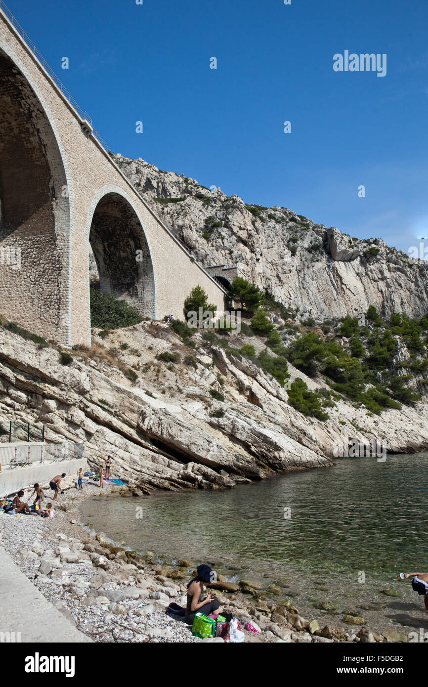 La Côte bleue vicino a Marsiglia : Calanque de La Vesse Foto Stock