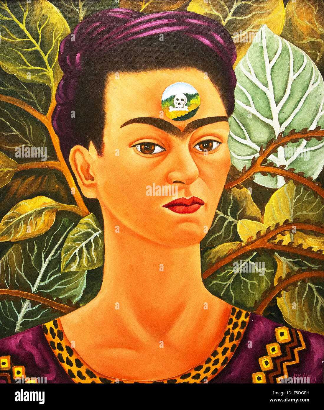 Orange County California Stati Uniti D America 1 Nov 2015 Un Dipinto A Olio Di Frida Kahlo Da Un Artista Sconosciuto Trovato In Un Orange County Negozio Di Specialita Kahlo Nasce Magdalena Carmen