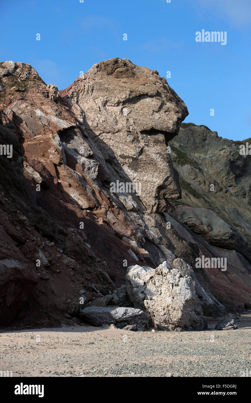 Antropomorfi per formazione di roccia Pointe basse, le isole della Maddalena, Quebec, Canada Foto Stock