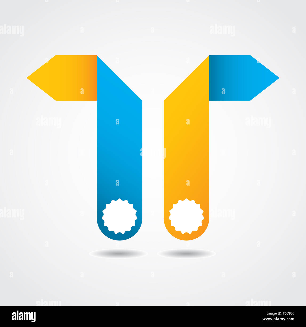 Abstract origami discorso bolla - blu-giallo design Foto Stock