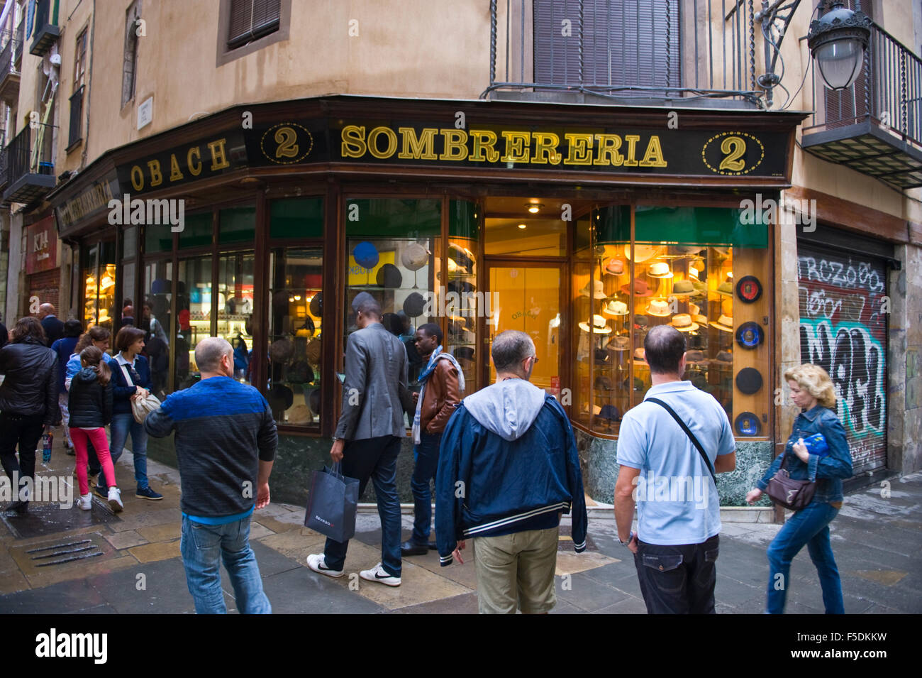 Tradizionale Sombrereria hat shop a Barcellona Catalonia Spagna ES Foto Stock