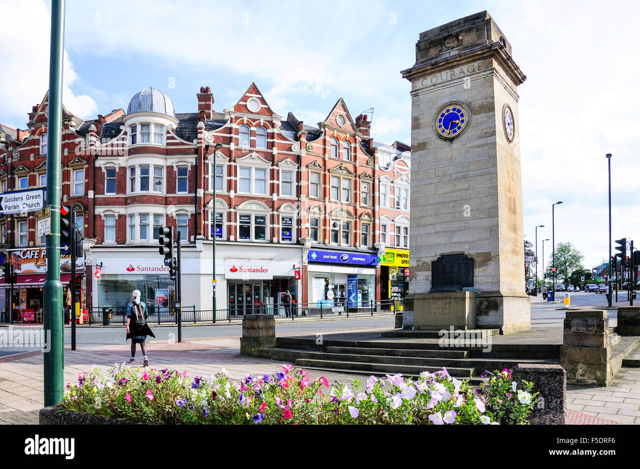 Clock Tower, Golders Green, London Borough of Barnet, Greater London, England, Regno Unito Foto Stock