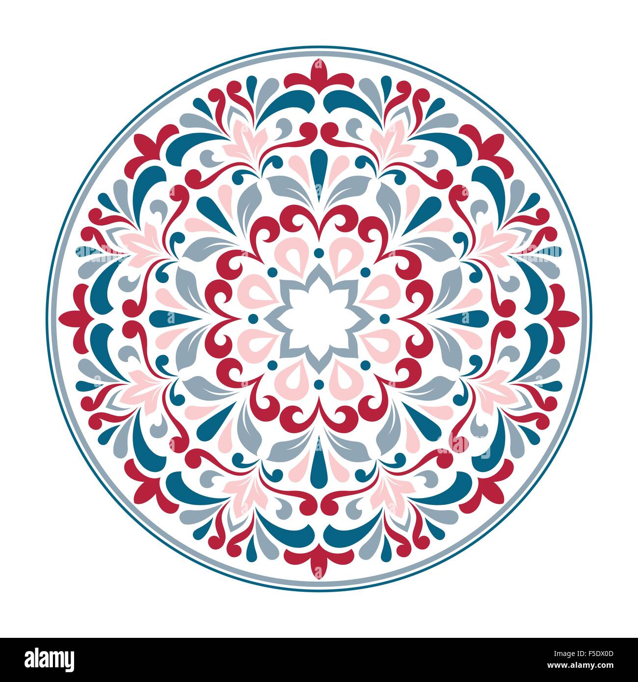 Round ornamentali lace pattern. Illustrazione Vettoriale