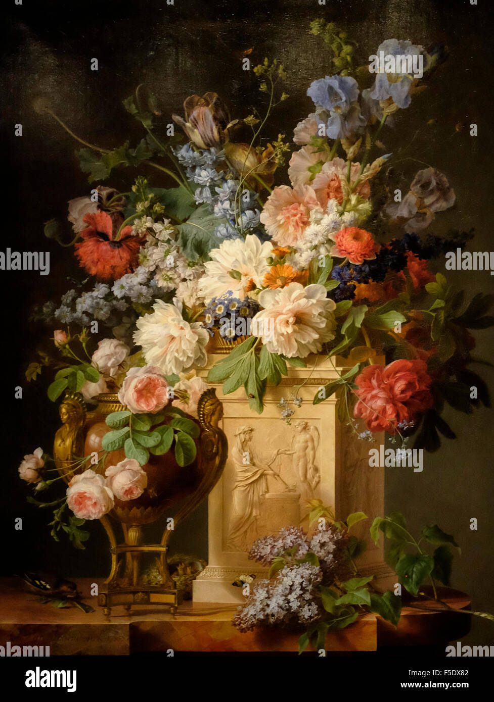 Cestello e vaso di fiori - Gerard van Spaendonck - 1785 Foto Stock