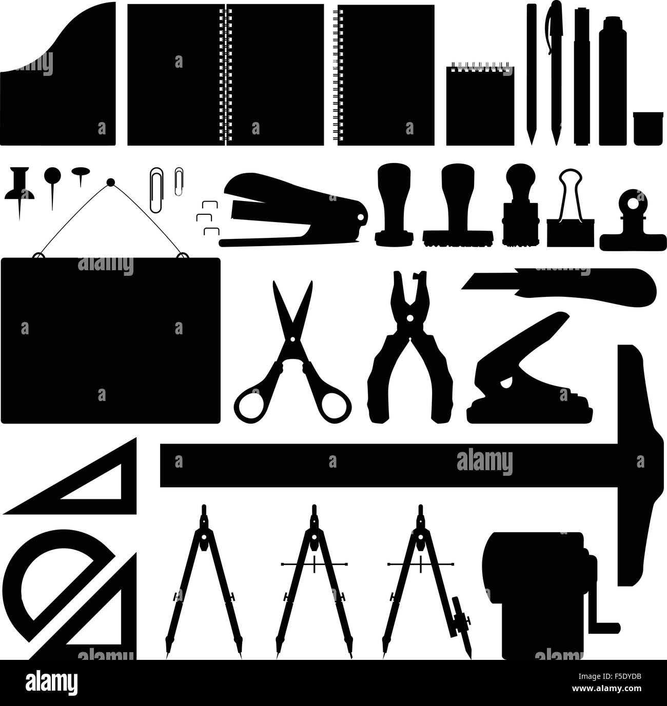 Articoli di cancelleria vettore Illustrazione Vettoriale