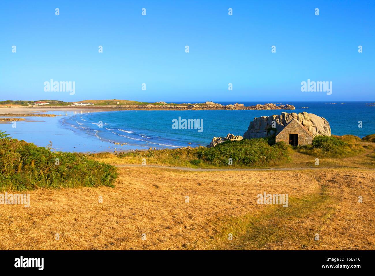 L'Ancresse Bay, Guernsey, Isole del Canale, Regno Unito, Europa Foto Stock