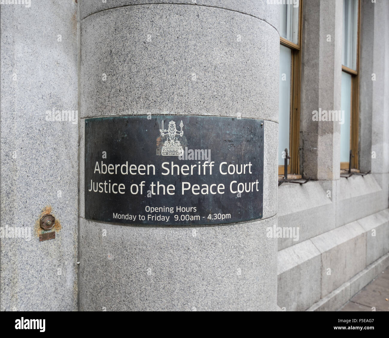 Aberdeen Sheriff Court e la giustizia del Giudice di pace Foto Stock