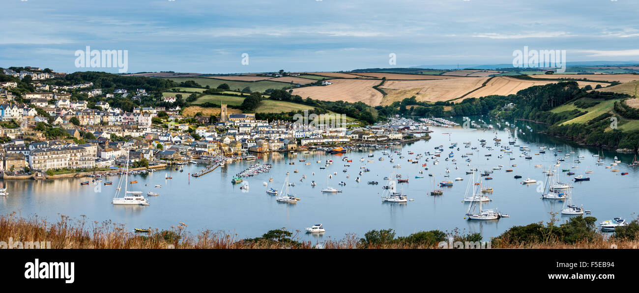 Vista panoramica di Salcombe da East Portlemouth, East Portlemouth, Devon, Inghilterra, Regno Unito, Europa Foto Stock