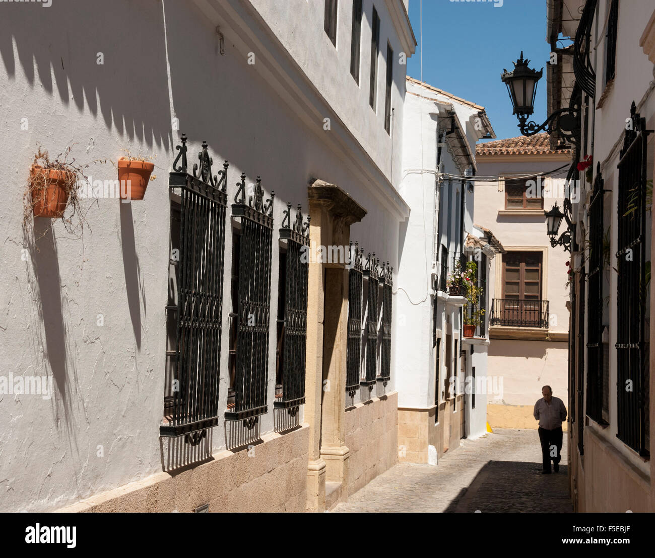Case nel vecchio quartiere, Ronda, provincia di Malaga, Andalusia, Spagna, Europa Foto Stock