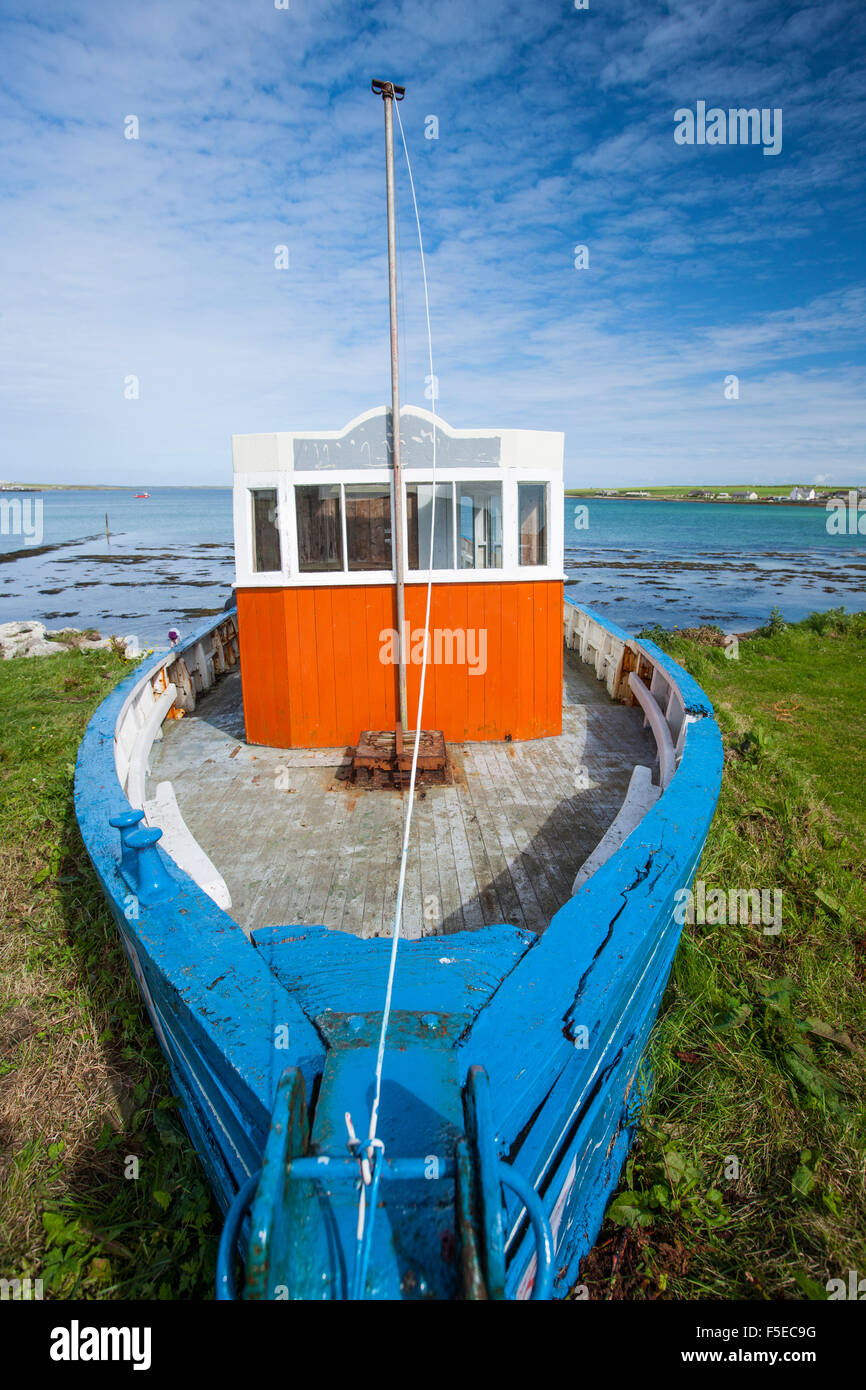 Barca da pesca, isole Orcadi Scozia, Regno Unito, Europa Foto Stock
