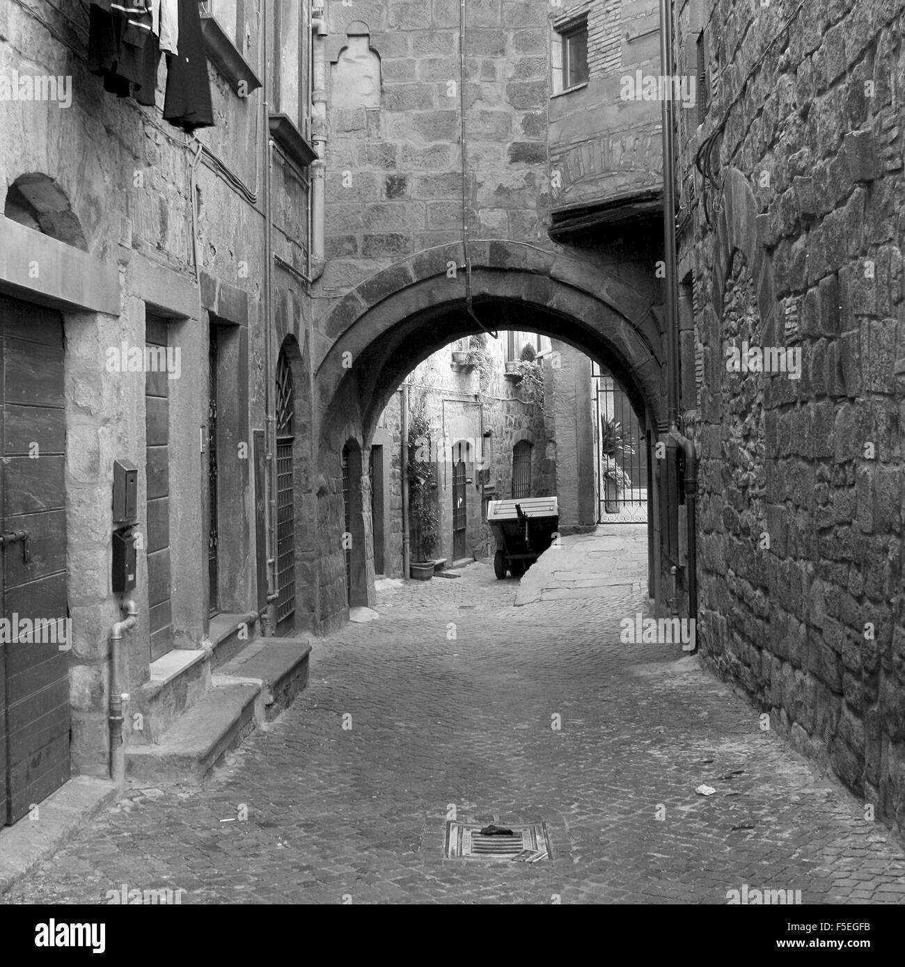 Città di Viterbo, dettaglio del passaggio Foto Stock