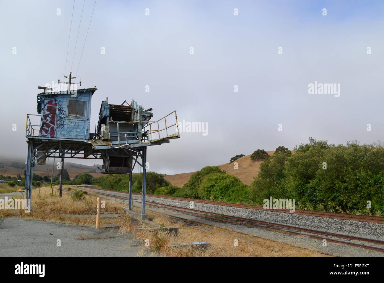 Ex stazione di carico dei treni, Gilroy, California, Stati Uniti Foto Stock