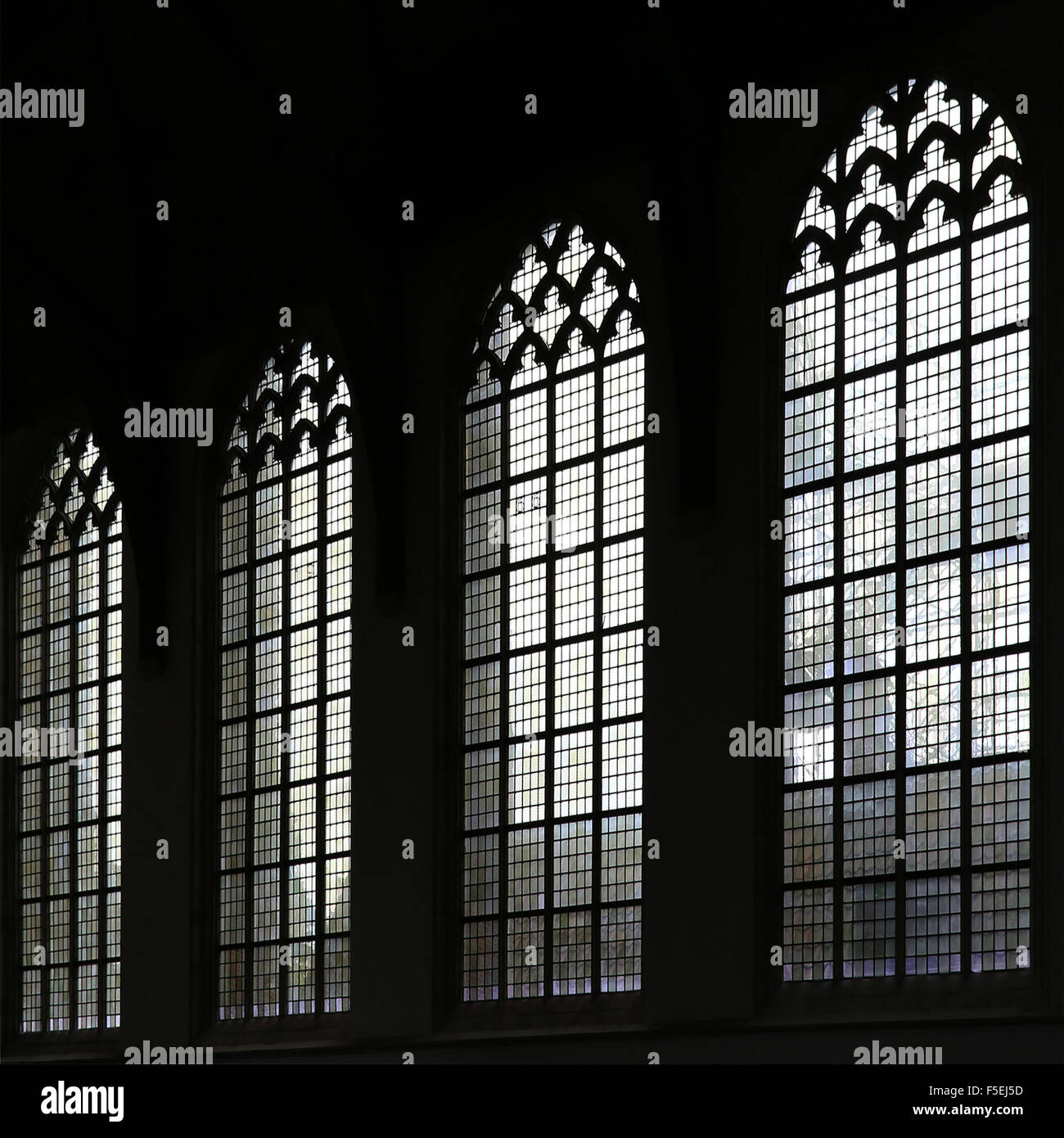 Quattro Vetrate di chiesa Foto Stock