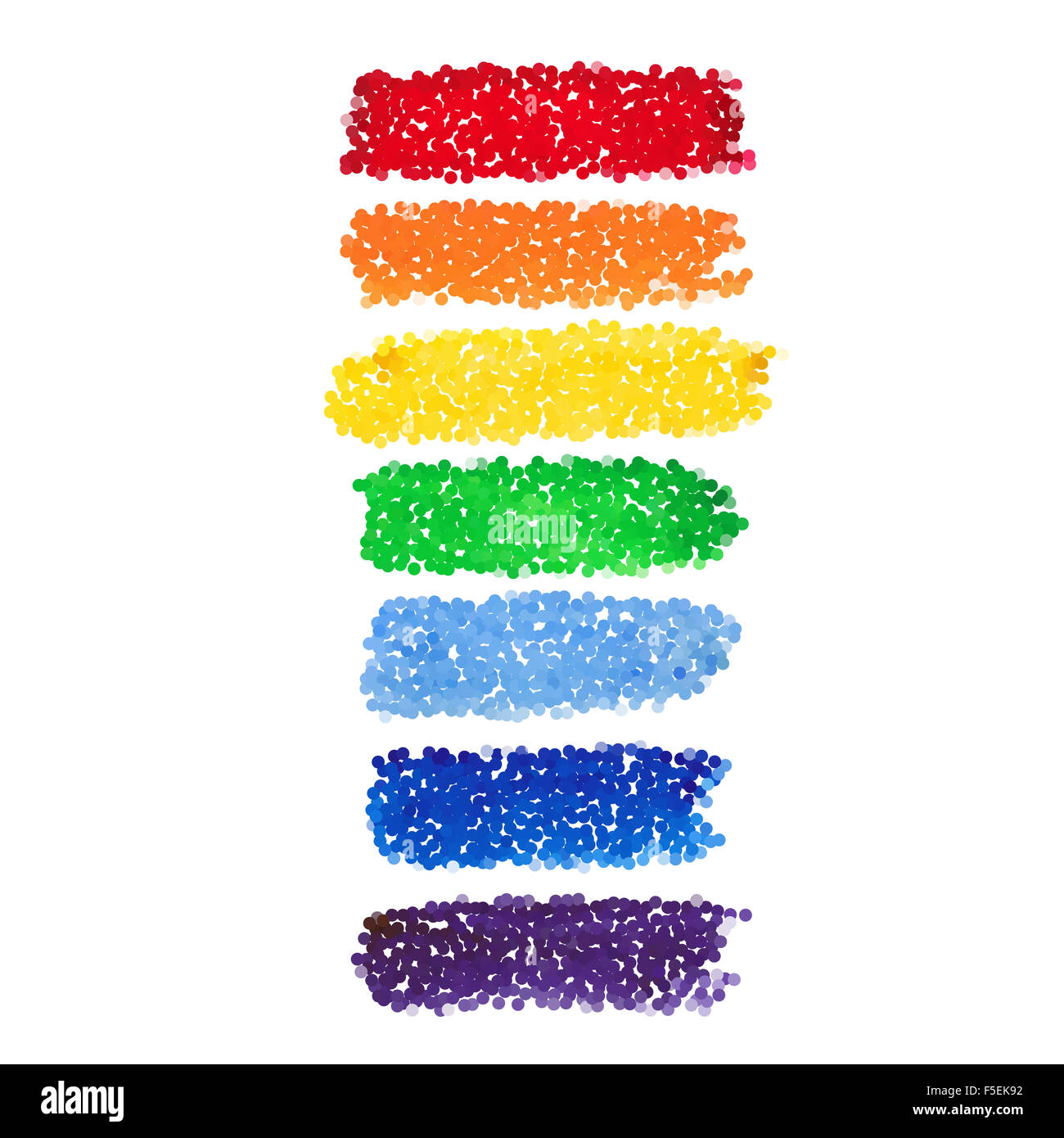 Rainbow punteggiato i tratti di pennello Foto Stock