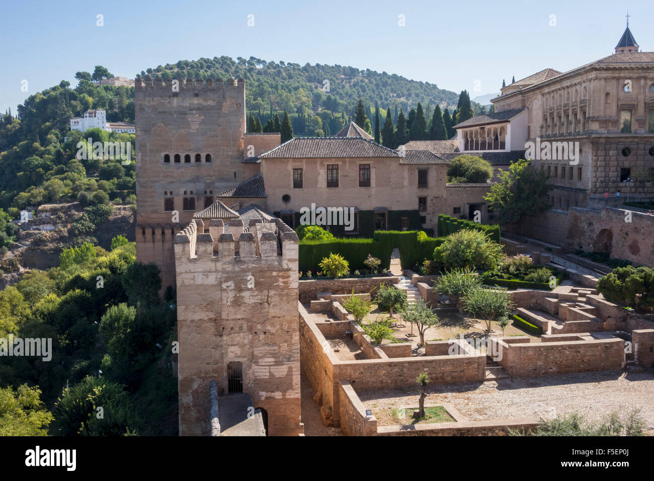 Alhambra Palace - Granada, Andalusia, Spagna, Europa - Giardini e Palacios Nazaries Foto Stock