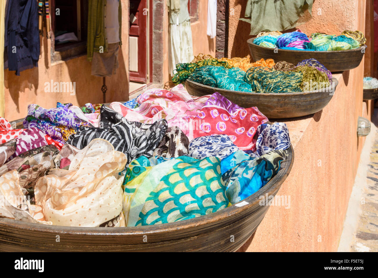 Dettaglio di un negozio di Oia - Santorini, Cicladi Grecia Foto Stock