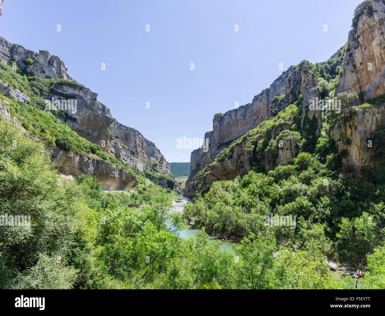 Canyon percorso, Foz de Lumbier, Liédena, Navarra, Spagna Foto Stock