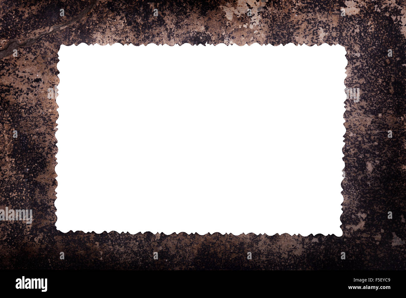 Bianco vuoto blanc per foto sul vecchio telaio della carta Foto Stock